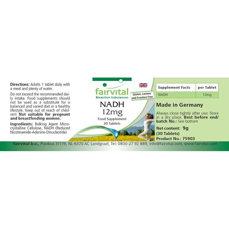 Fairvital | NADH 12mg - 30 Tabletten - HOCHDOSIERT -