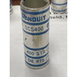 Panduit SCS400-6, Compression Butt Splice, 400 KCMIL, 2.5" Long Seamless Barrel