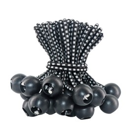 LOOGI Bungee Cord with Balls, 30Pcs 4 Inch Black Bungee Ball Cords, Heavy Duty Tarp Bungees Ties Elastic Tie Down Straps for Tarpaulin Tent Camping Pavilions Flag Marquee