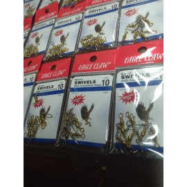 Eagle Claw Lot of 24 Packs Eagle Claw Barrel Swivel w/ Snap Sz 10 Qty 7 to a pack