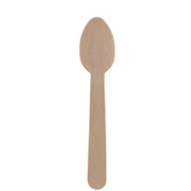 BambooMN Brand - 5.5" Disposable Wood Spoon, 100 Pieces