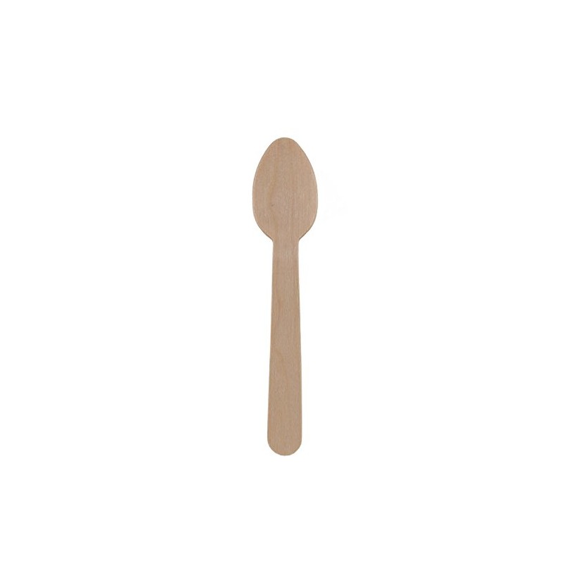 BambooMN Brand - 5.5" Disposable Wood Spoon, 100 Pieces