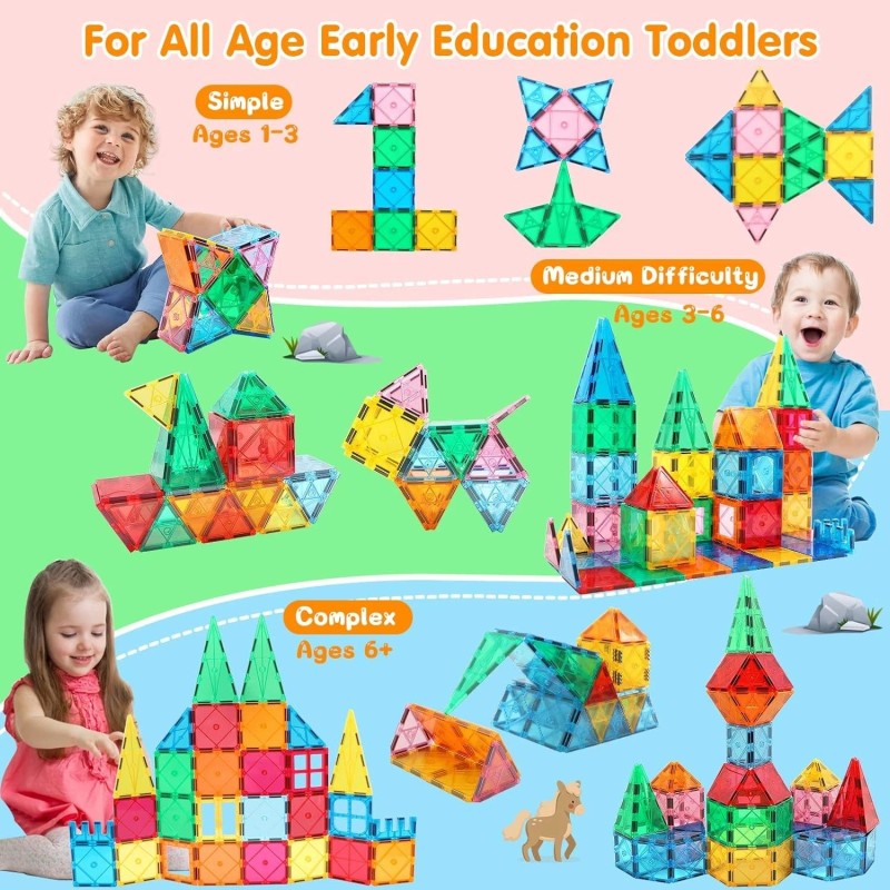 Does Not Apply 30 Pcs Magnetic Tiles Building Blocks for