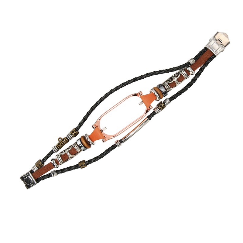 for Xiaomi Mi Band 7 Leather Strap Metal Snap Retro