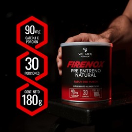 Firenox Pre Entreno Natural Ponche 180gr, Energía Sostenida, Amigable con el sueño