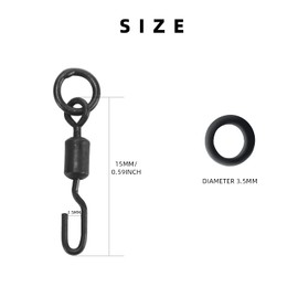SF Spinner Swivels Quick Change Swivel with Ring Size 11 for Ronnie Rigs Carp Fishing Terminal Tackle 20Pcs
