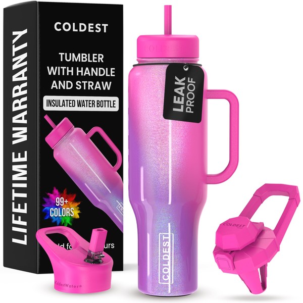 Coldest Tumbler with Handle and Straw, 100% Leak Proof Insulated