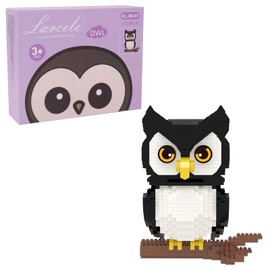 Larcele 1216 Pieces Micro Building Blocks Toy Kit, Mini Bricks Building Blocks Set KLJM-07 Reusable (Owl)