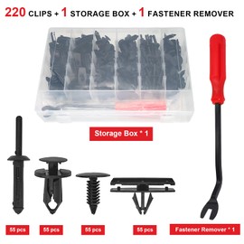221PCS Fender Clips for 2007-2022 Jeep Wrangler JL JK & 2005-2010 Grand Cherokee, Retainer Push Pins 6030441, Plastic Rivets 6506007AA, Rocker Molding Clips 68039280AA, Grill Bumper Push Pins 6503598