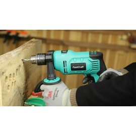 FastCraft Impact Drill Driver + 104pc Bits - New Impact Drill Driver 9.0A PEAK POWER 1/2-inch Chuck 0-2800RPM Dual Switch Electric Impact Drill, 360° Rotating Handle - Drill Driver
