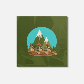 Unbranded Adventure Sports Rafting 4'' X 4'' Square Wooden Coaster