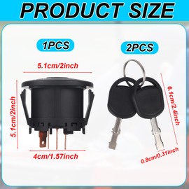lasuroa 725-12066 Ignition Switch with 2 Keys, 3 Position 6 Pin Key Switch Compatible with Cub Cadet ZT1-42/46/50/54, ZT2-50/54 for MTD Z510 Z530 Z550 Z560 Z5200 Replaces 725P12066, 925-12066