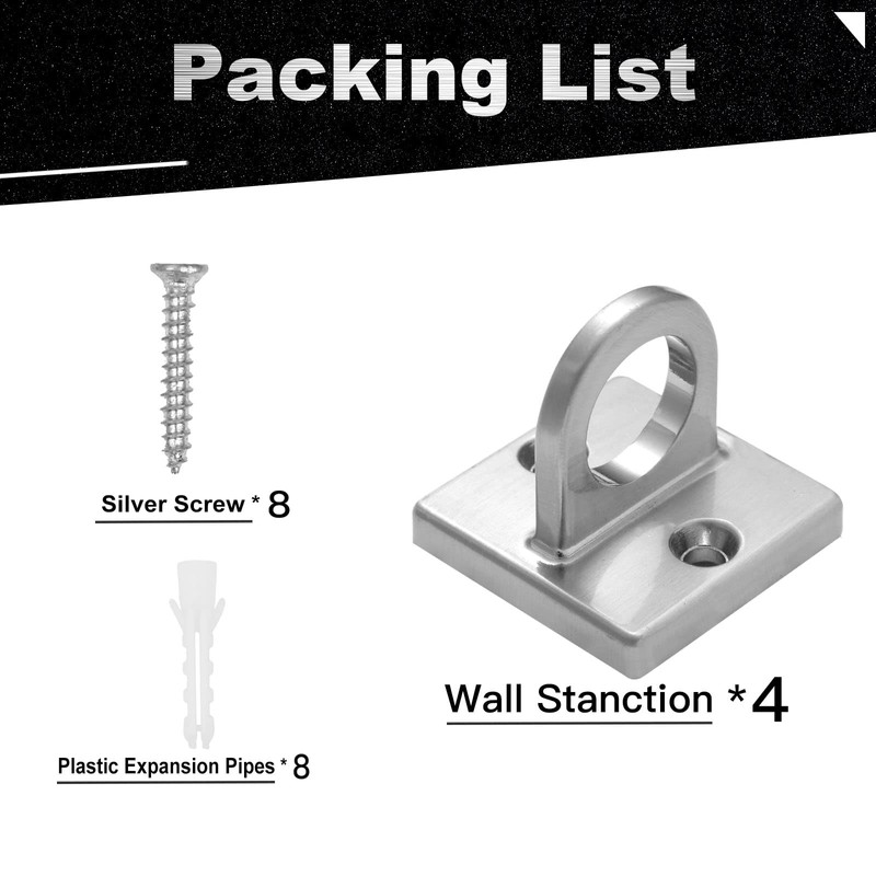 4 Pcs Wall Screw Mount Crowd Control stanchions Safety barriers
