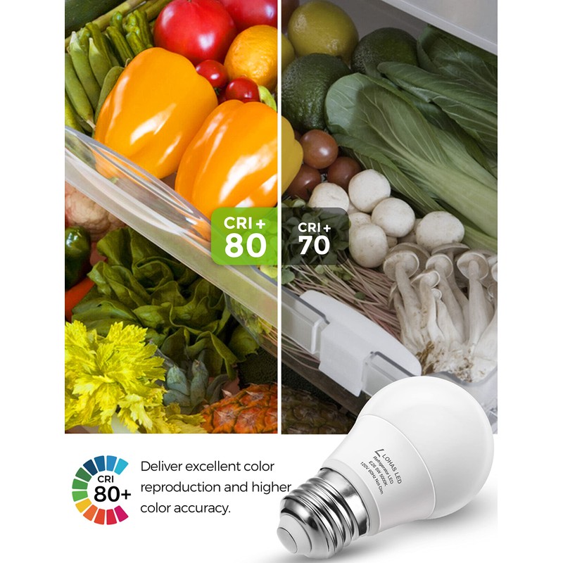 L LOHAS LED Refrigerator Light Bulb, 40W Equivalent 120V A15