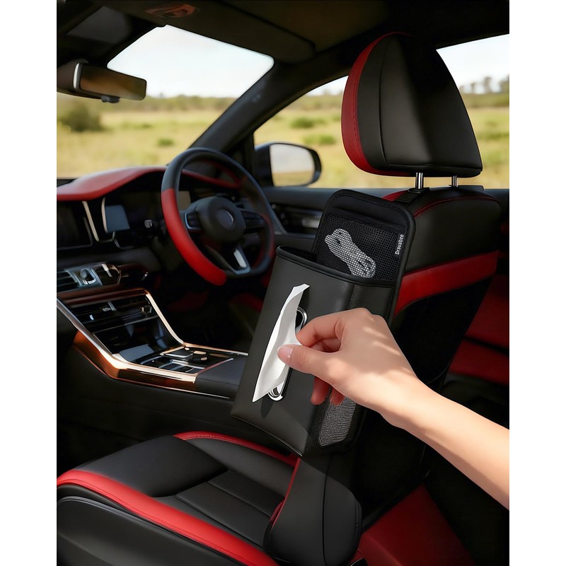 Drsvabze Car Tissue Holder for Kleenex 120/160 Count,Rectangular Car Storage
