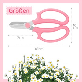 SDKZBFC Garden Shears, Garden Shears with Comfort Grip Handle, Professional Flower Scissors Made of Stainless Steel, Perfect for Flowers, Pink