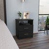 TREATLIFE HOME Compact Nightstand with Two Drawers and Shelf -