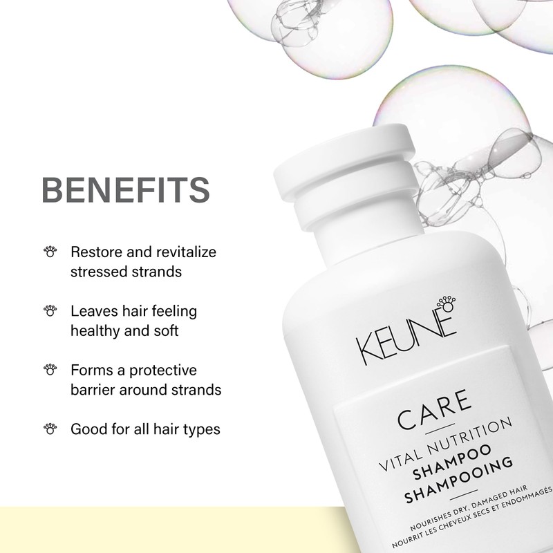 Keune Care Vital Nutrition Shampoo, Intense Nourishing & Moisturizing Cleanser