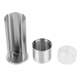 OUKENS Stainless Steel & Acrylic Cotton Pad Swab Storage Box, Silver, 18.5cm