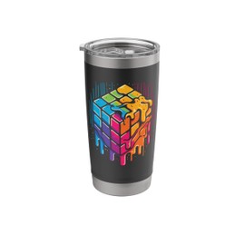 Puzzle Cube Melting Speed Cubing 80's Youth Vintage Math Stainless Steel Insulated Tumbler