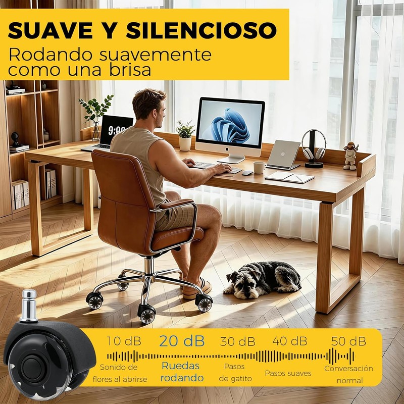 Fuwen 6PCS Ruedas para Silla de Oficina