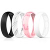 Forthee Silicone Wedding Ring for Women, Breathable Inner Curve Rubber