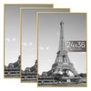 upsimples 24x36 Poster Frame Gold 3 Pack, Scratch-Proof Picture Frames