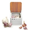 RSVP International White Stoneware Kitchen Collection, Stoneware Garlic Keeper, 4.5x4x4.5"