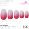 False Nails Bling Art Red Gel Ombre Oval 24 False