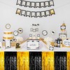 3 Pack Black and Gold Tinsel Table Skirts