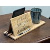 Book Valet Large Book Holder Solid Cedar with Cup Holder