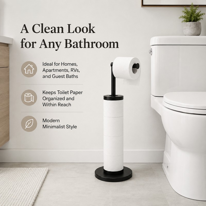 Freestanding Toilet Paper Holder for Bathroom – Rust-Resistant 5-Roll Storage