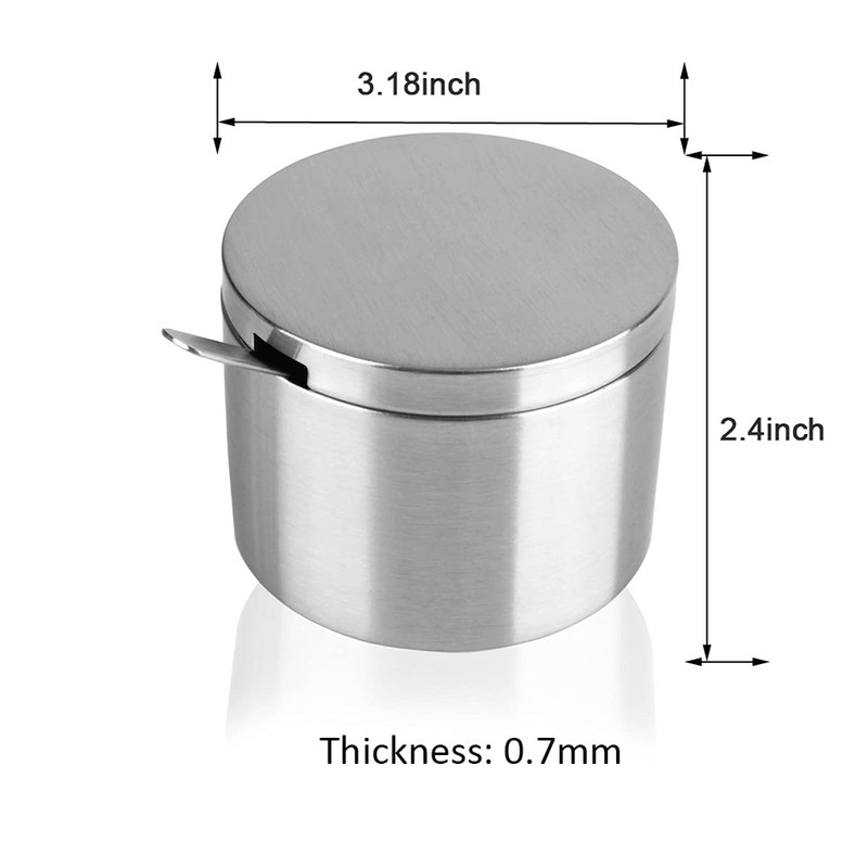 Arswin Sugar Container with Lid and Spoon,Spice Jars,Stainless Steel 12