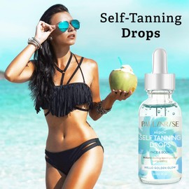 Drops, Self Tanning Drops to Add to Moisturizer- Face Tanning Drops for Gradual Glow, Vegan and Cruelty Free, 1.01 Fl Oz