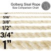 Golberg Twisted Sisal Rope (1/4 Inch x 100 Feet)