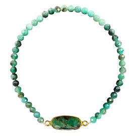 Emerald Bracelet for Women Teen Girls, Certified 925 Sterling Silver with Plated 18K Gold Bracelets with Green Emerald Oval for Women - Crystals and Healing Stone Women Jewelry for Gift