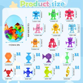 40 Stück Saugnapf Spielzeug Kinder Montessori Spielzeug ab 3 Jahre Badewannenspielzeug Silikon Stressabbau Badespielzeug Reise Sensorik Spielzeug für 3 4 5 6 7 8 Jahre Jungen Mädchen