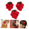 TEHAUX 3pcs Adorable Felt Hair Clips Cartoon Poached Fruit Design