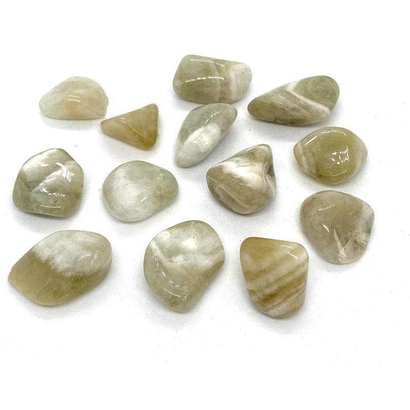 Prasiolite Small Crystal Tumblestines - 3 Pc