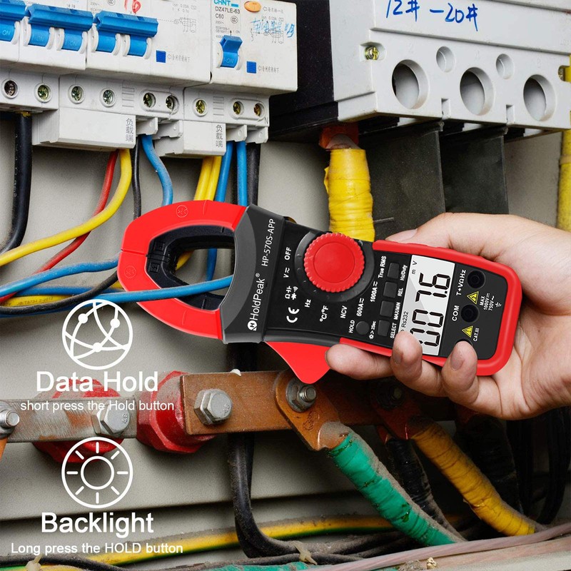 HOLDPEAK Digital Clamp Multimeter Connect with APP via Bluetooth HP-570S-APP
