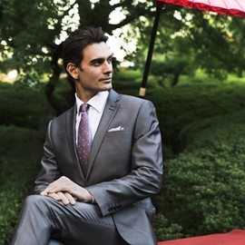 Fortuna Tokyo FT-T15 Men's Necktie, Sakura Nishijin Woven Necktie, 15, purple