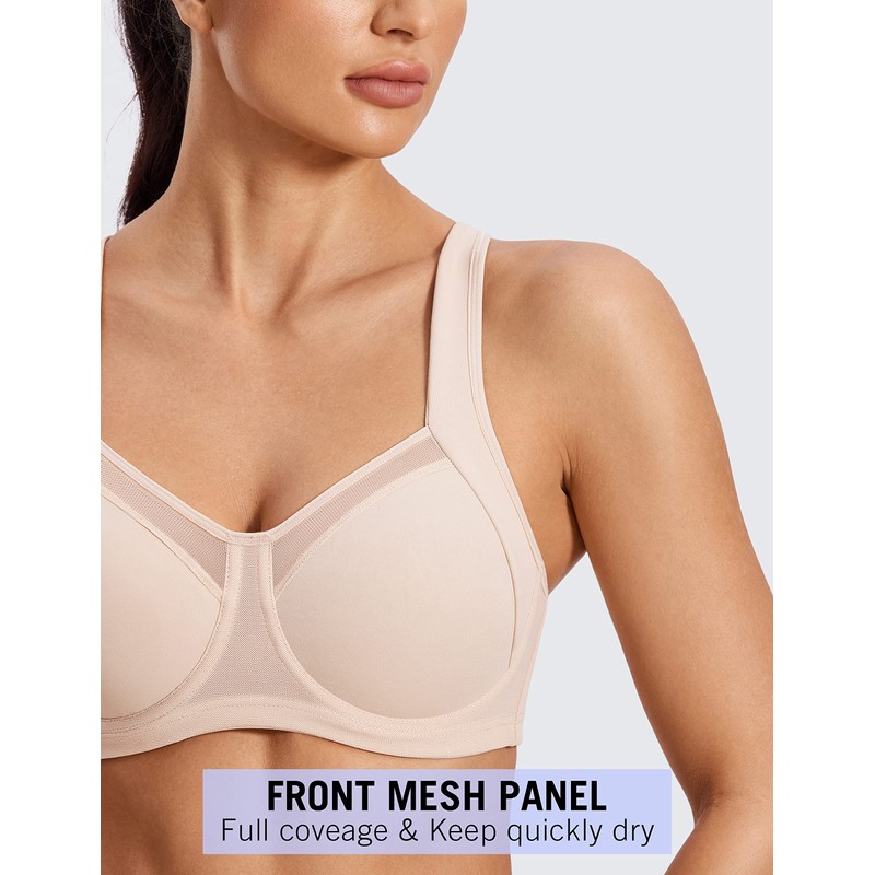 SYROKAN High Impact Sports Bras for Women High Support Unlined