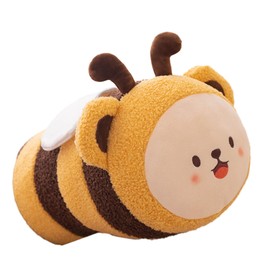 Cute Long Bumble Bee Stuffed Animals,Honey Bee Plush Toys Pillow, Anime Bee Plushie Hugging Pillow Bee Doll Gift for Kids and Lovers in Birthday, Christmas, Valentine's Day