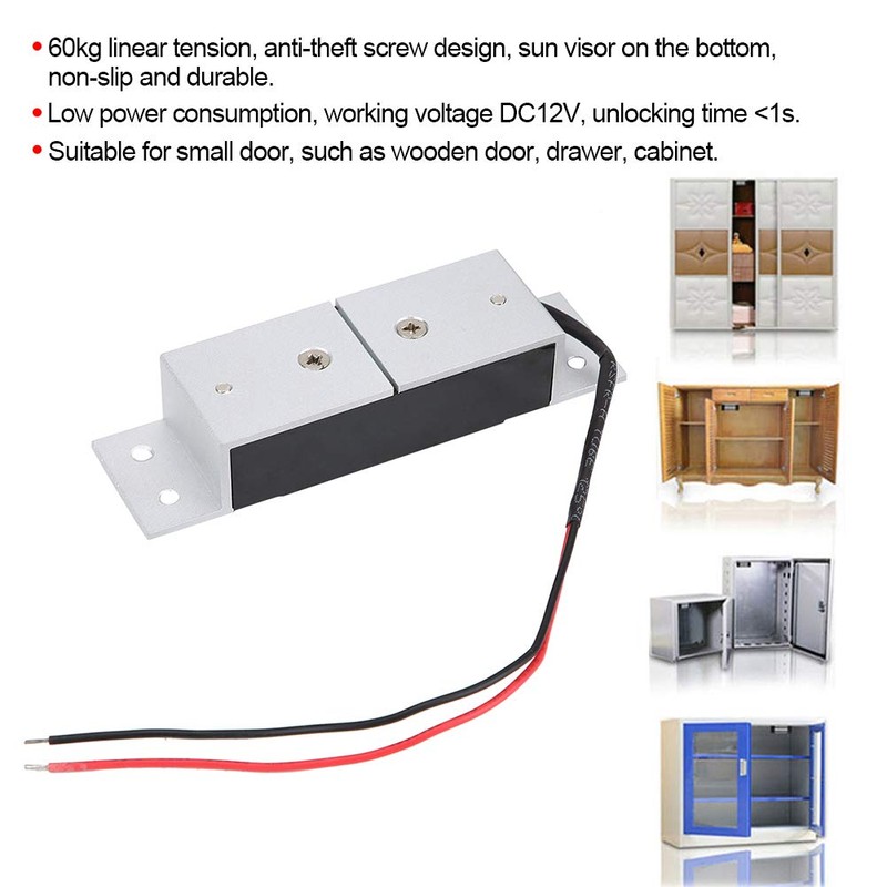 60KG 100LBS Magnetic Electromagnetic Door Lock Kit System Mini Electric
