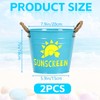 Wenceda 2 Pack Metal Sunscreen Pool Storage Bucket, Poolside Basket