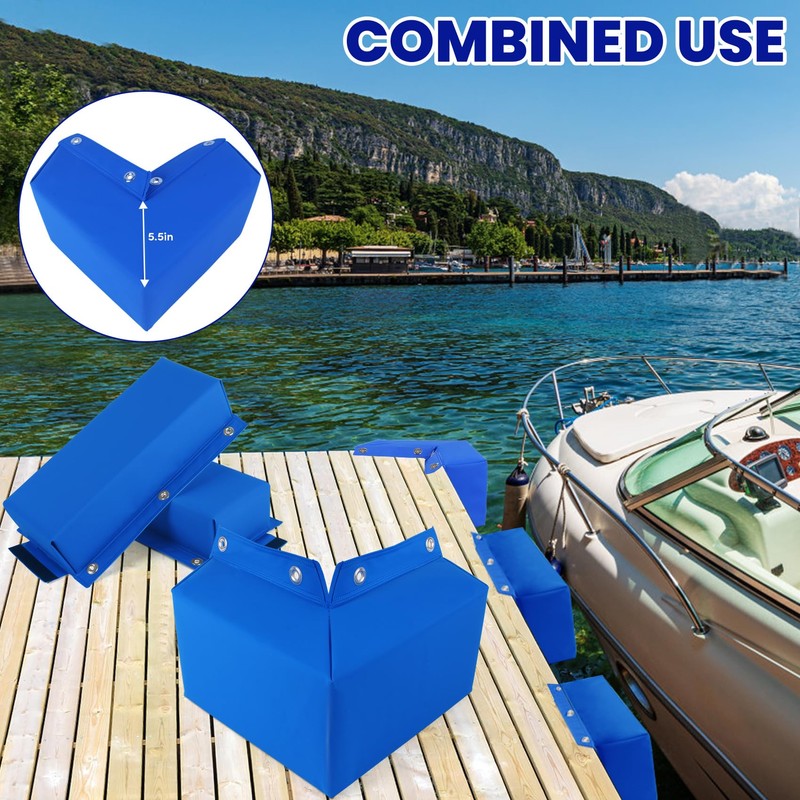 VEITHI Dock Bumper Blue,Dock Bumper Guard with Screws Soft,PVC Boat