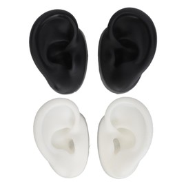 2 Pares de Modelos de Oreja de Silicona 3D, Suave, Flexible, Oreja Izquierda Derecha, Herramienta de Práctica de Modelo Falso Simulado, Molde de Oreja de Silicona Realista para (2)