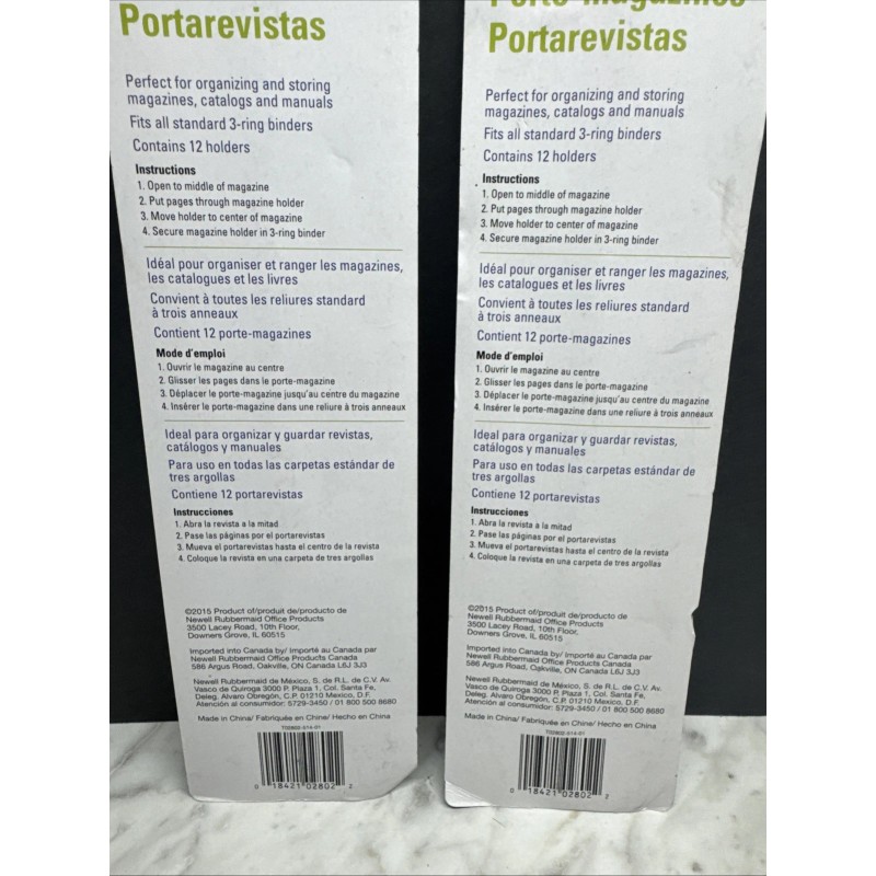 Rubbermaid 2 Rubbermaid 3 Hole Plastic Magazine Holders 3 Ring