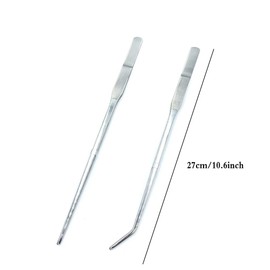 FRUTA Long Reptiles Feeding Tongs Stainless Steel Straight and Curved Tweezers Set Polished Aquarium Tweezers Feeding Tools for Reptiles Lizards Bearded Dragon Gecko Snake Bird Aquatic Plants- Silver