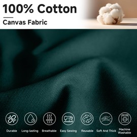Simple&Opulence 100% Cotton Canvas Natural Fabric by The Yard- 59 Inches Wide, Duck Fabric Versatile Durable for Crafts, Upholstery, Sewing, Home Decor (Dark Green, 1 Yard)